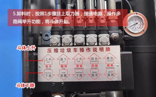 压缩垃圾车正规使用操作方法【图文详解】