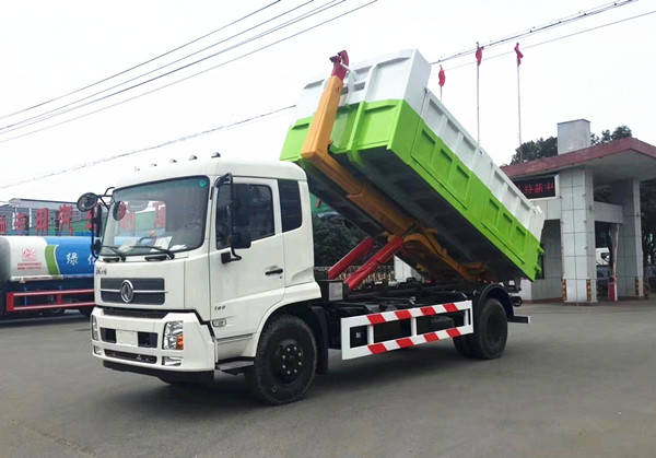 东风天锦8吨勾臂式垃圾车工作原理和结构说明