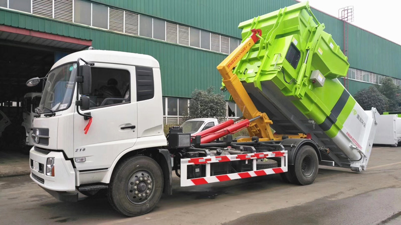 东风天锦8吨勾臂式垃圾车工作原理和结构说明